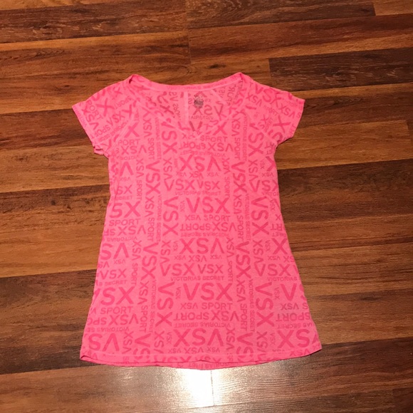 Victoria's Secret Tops - VSX hot pink v cut tee shirt